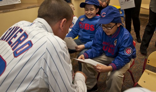 Kids had the opportunity to interview Cubs prospect Armando Rivero.